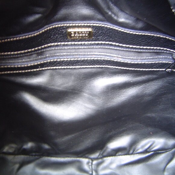 AUTHENTIC BALLY BLACK PEBBLE LEATHER DRAWSTRING SATCHEL EUC - Picture 16 of 16
